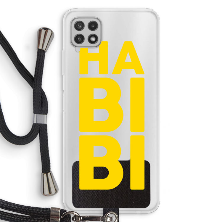 Habibi Majorelle : Samsung Galaxy A22 4G Transparant Hoesje met koord