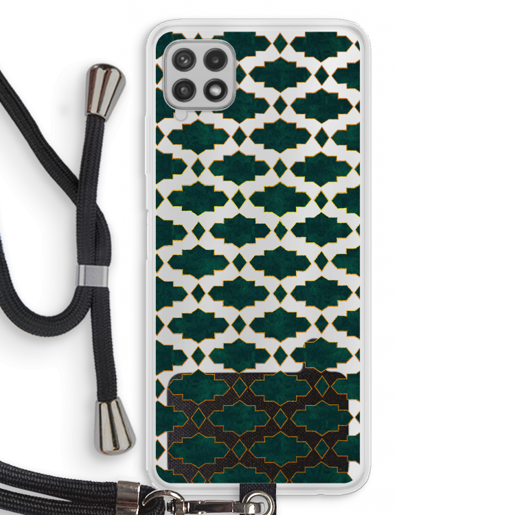 Moroccan tiles: Samsung Galaxy A22 4G Transparant Hoesje met koord