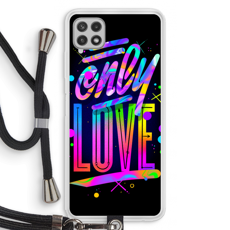 Only Love: Samsung Galaxy A22 4G Transparant Hoesje met koord
