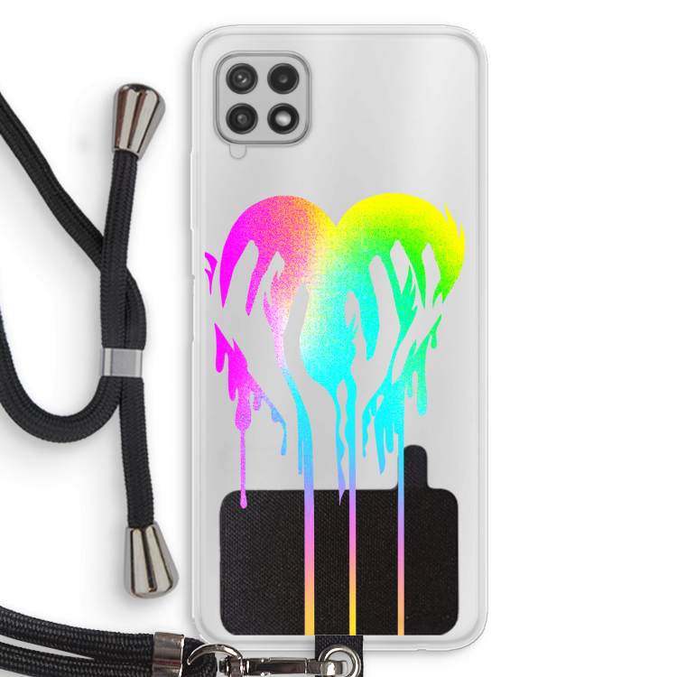 Hold My Heart: Samsung Galaxy A22 4G Transparant Hoesje met koord