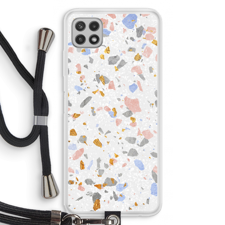 Terrazzo N°8: Samsung Galaxy A22 4G Transparant Hoesje met koord
