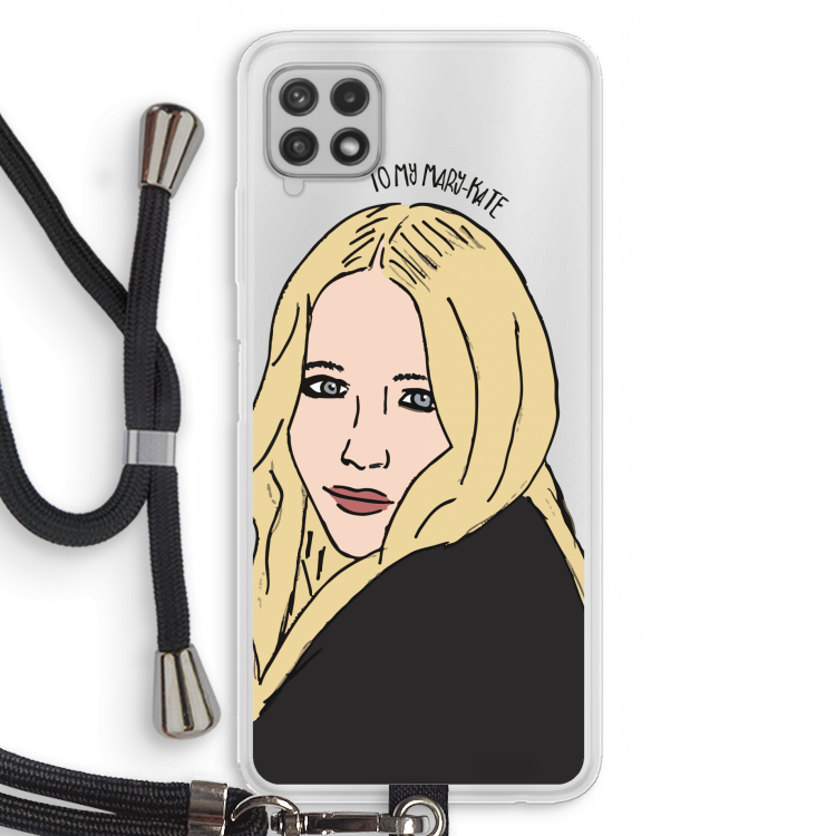 Mary Kate: Samsung Galaxy A22 4G Transparant Hoesje met koord