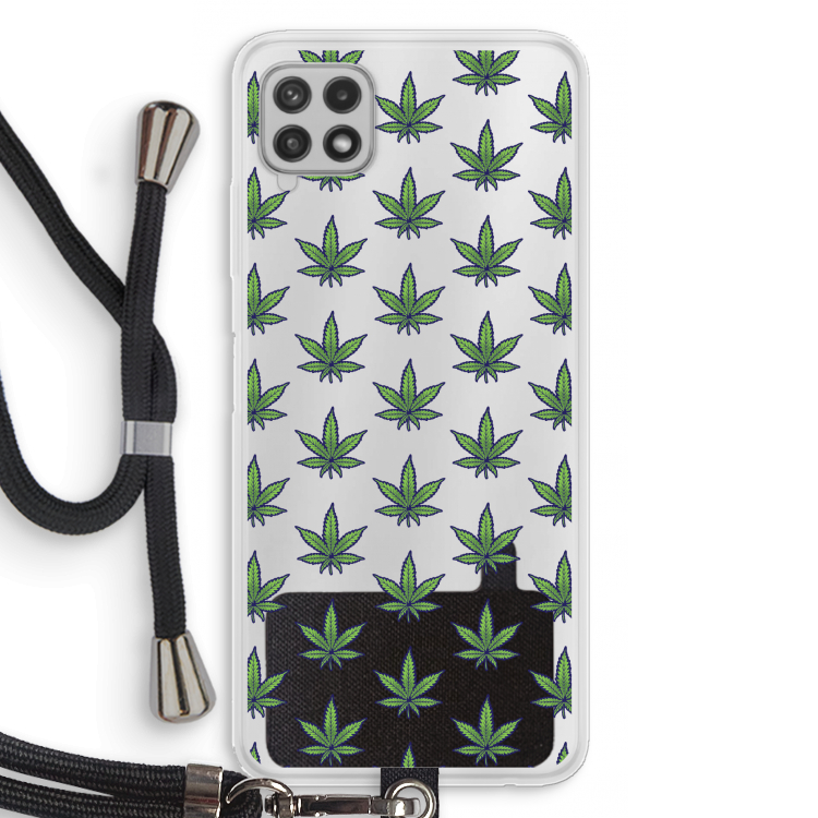 Weed: Samsung Galaxy A22 4G Transparant Hoesje met koord