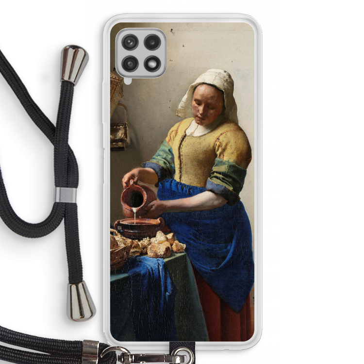 The Milkmaid: Samsung Galaxy A22 4G Transparant Hoesje met koord