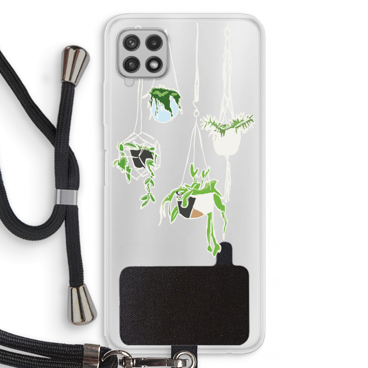 Hang In There: Samsung Galaxy A22 4G Transparant Hoesje met koord