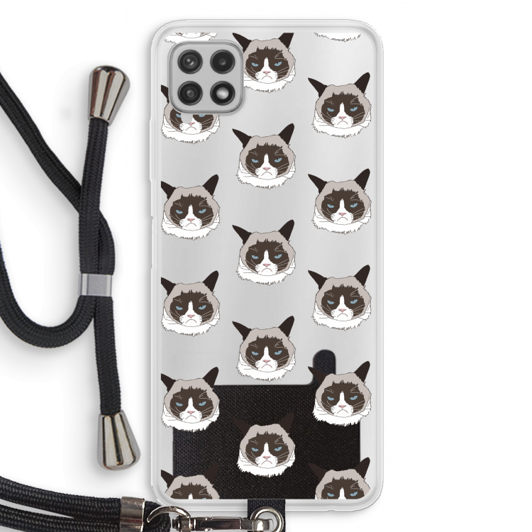 It's a Purrr Case: Samsung Galaxy A22 4G Transparant Hoesje met koord