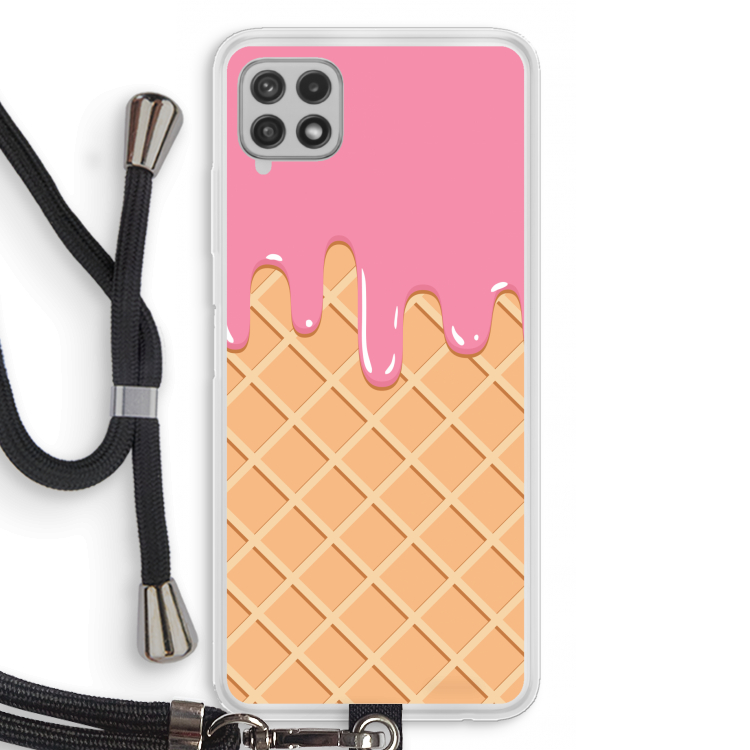 Ice cream: Samsung Galaxy A22 4G Transparant Hoesje met koord