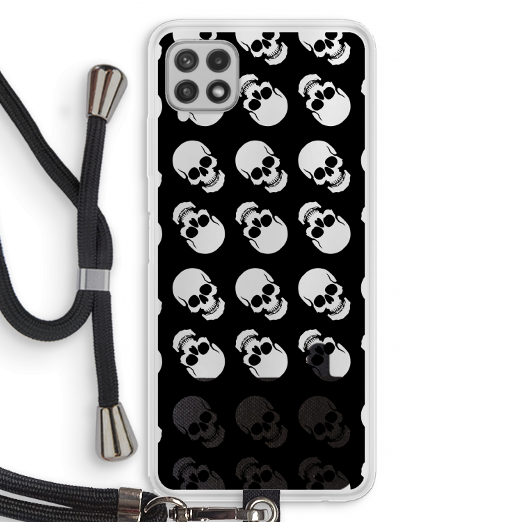 Musketon Skulls: Samsung Galaxy A22 4G Transparant Hoesje met koord