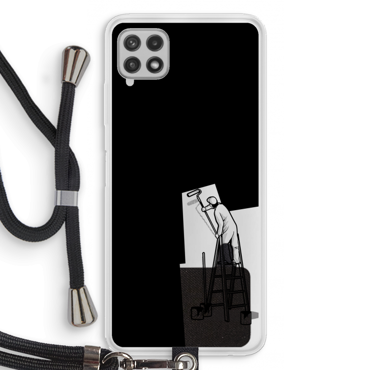 Musketon Painter: Samsung Galaxy A22 4G Transparant Hoesje met koord