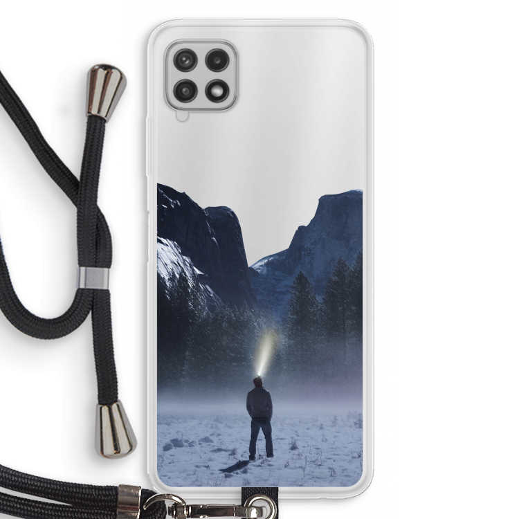 Wanderlust: Samsung Galaxy A22 4G Transparant Hoesje met koord
