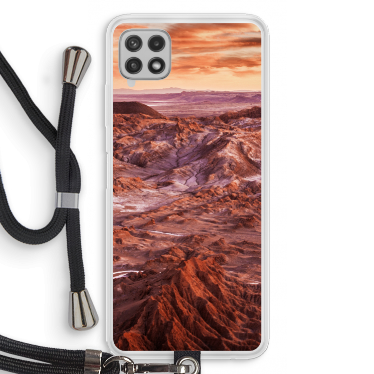 Mars: Samsung Galaxy A22 4G Transparant Hoesje met koord
