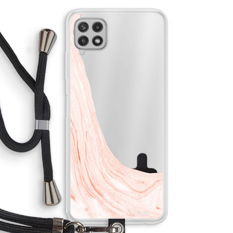 Peach bath: Samsung Galaxy A22 4G Transparant Hoesje met koord
