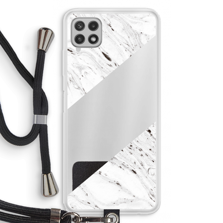 Biggest stripe: Samsung Galaxy A22 4G Transparant Hoesje met koord