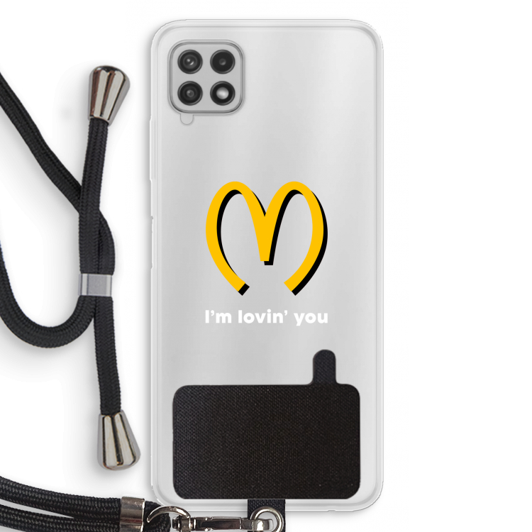 I'm lovin' you: Samsung Galaxy A22 4G Transparant Hoesje met koord