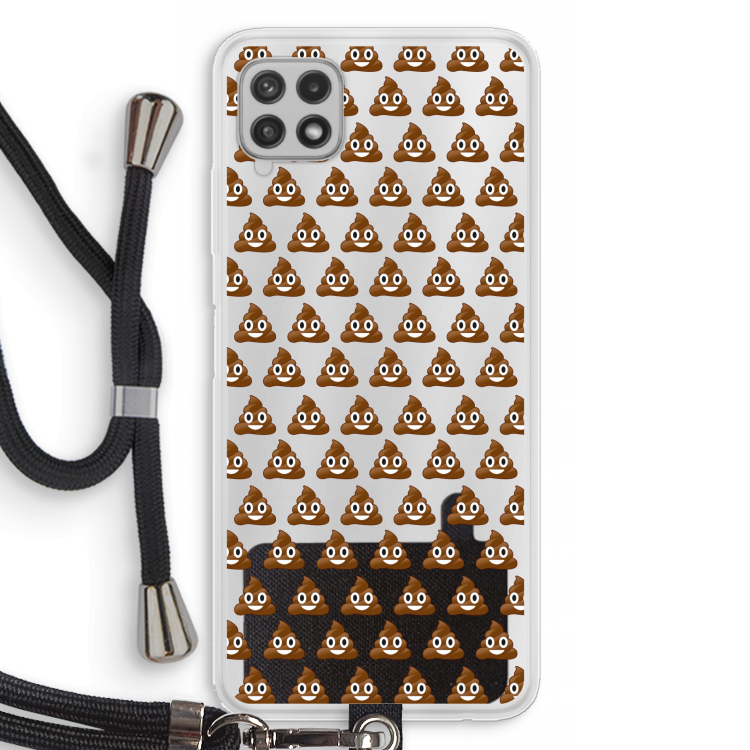Poop emoji: Samsung Galaxy A22 4G Transparant Hoesje met koord