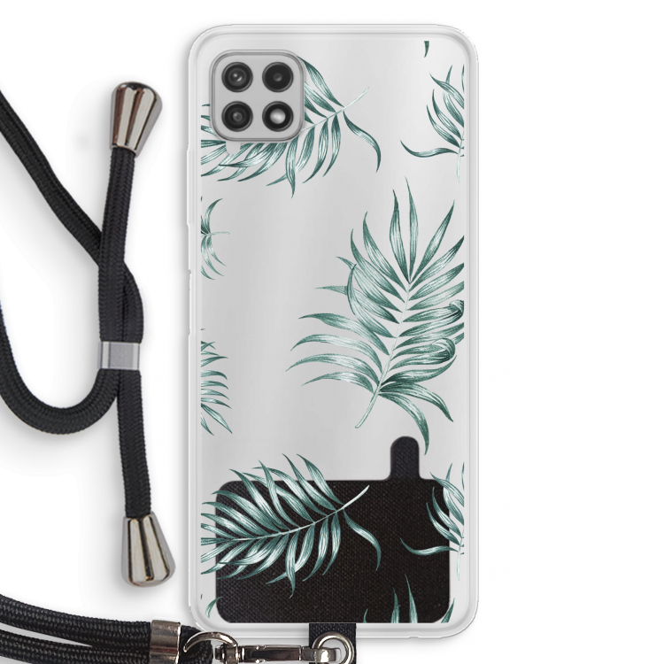 Simple leaves: Samsung Galaxy A22 4G Transparant Hoesje met koord
