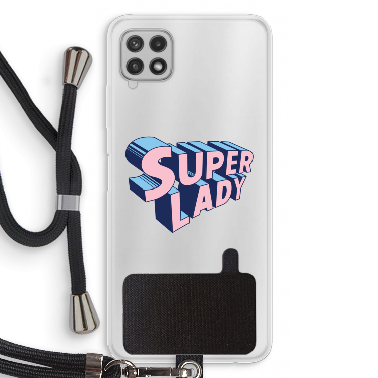 Superlady: Samsung Galaxy A22 4G Transparant Hoesje met koord
