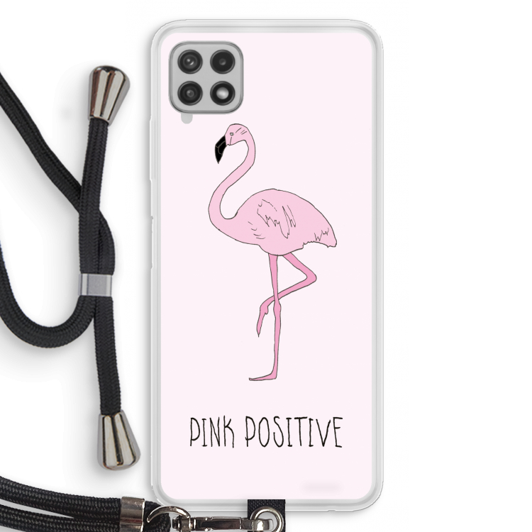 Pink positive: Samsung Galaxy A22 4G Transparant Hoesje met koord