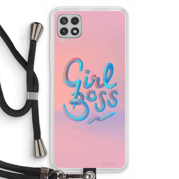 Girl boss: Samsung Galaxy A22 4G Transparant Hoesje met koord