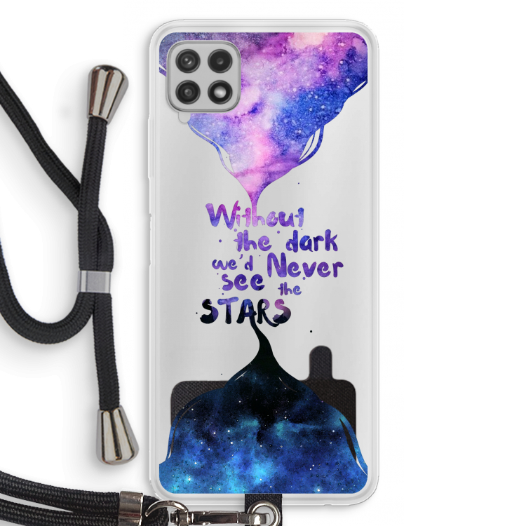 Stars quote: Samsung Galaxy A22 4G Transparant Hoesje met koord