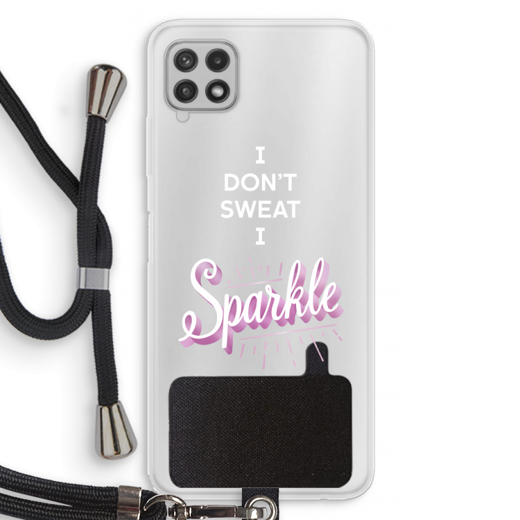 Sparkle quote: Samsung Galaxy A22 4G Transparant Hoesje met koord
