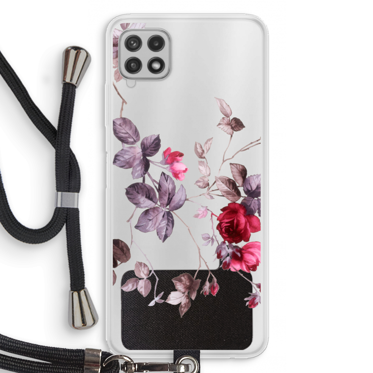 Mooie bloemen: Samsung Galaxy A22 4G Transparant Hoesje met koord