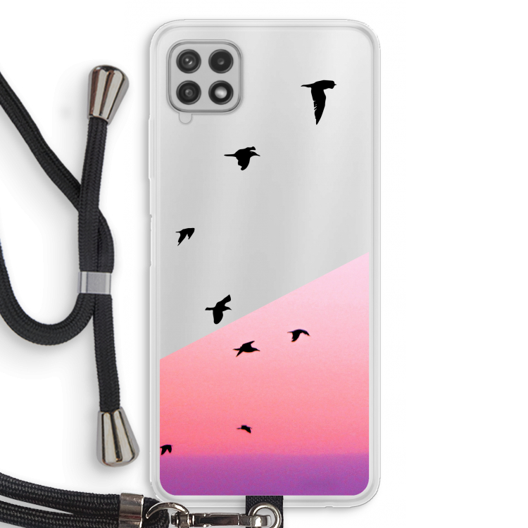 Fly away: Samsung Galaxy A22 4G Transparant Hoesje met koord