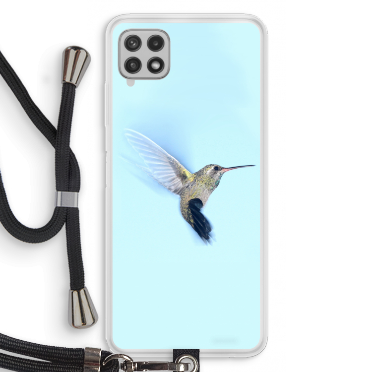 Kolibri: Samsung Galaxy A22 4G Transparant Hoesje met koord