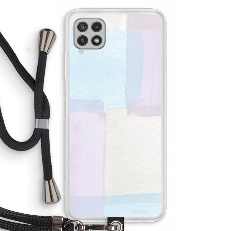 Square pastel: Samsung Galaxy A22 4G Transparant Hoesje met koord