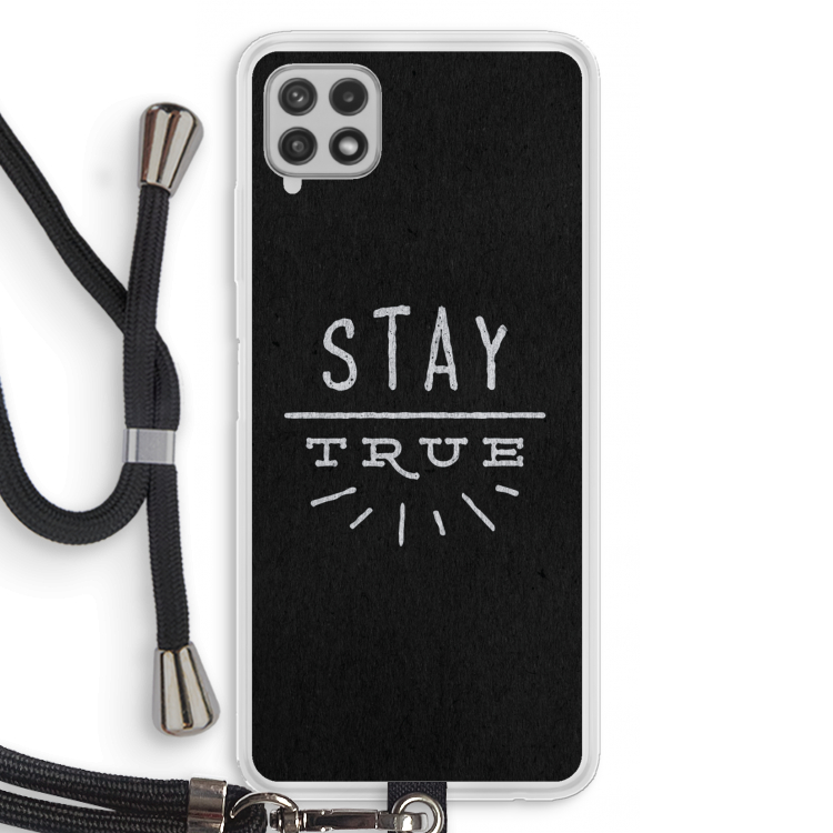 Stay true: Samsung Galaxy A22 4G Transparant Hoesje met koord