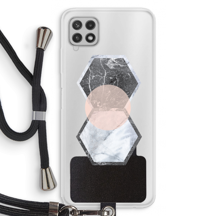 Creatieve toets: Samsung Galaxy A22 4G Transparant Hoesje met koord