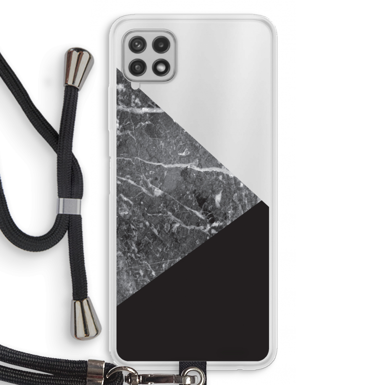 Combinatie marmer: Samsung Galaxy A22 4G Transparant Hoesje met koord