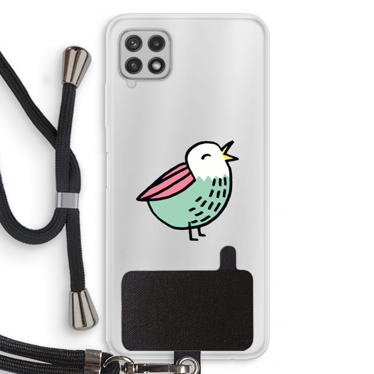 Birdy: Samsung Galaxy A22 4G Transparant Hoesje met koord