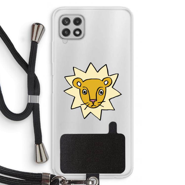 Kleine leeuw: Samsung Galaxy A22 4G Transparant Hoesje met koord