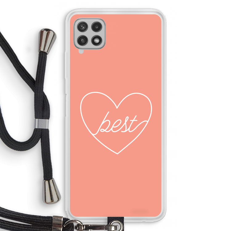 Best heart: Samsung Galaxy A22 4G Transparant Hoesje met koord