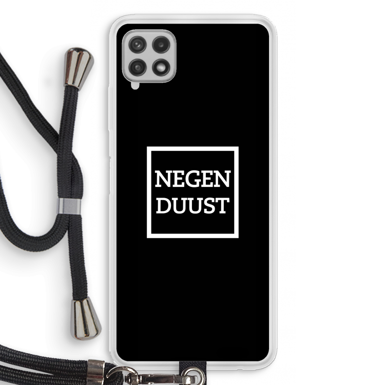 Negenduust black: Samsung Galaxy A22 4G Transparant Hoesje met koord