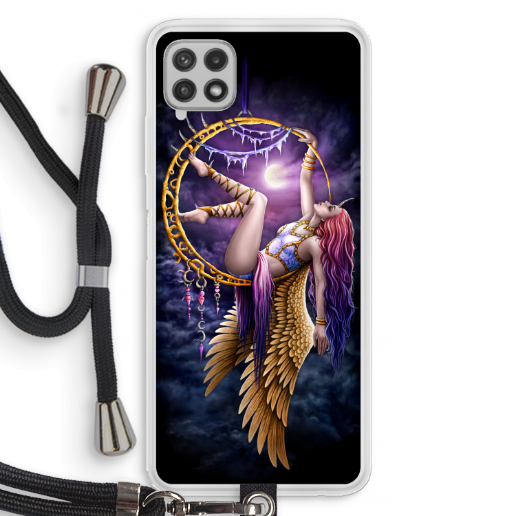 Aerial Angel: Samsung Galaxy A22 4G Transparant Hoesje met koord