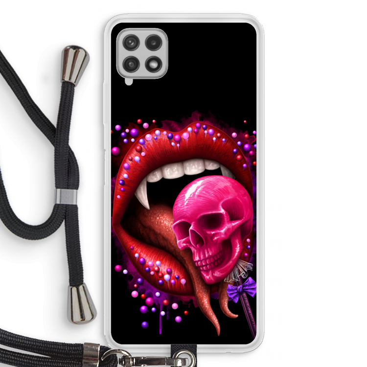 Dodelijk zoet: Samsung Galaxy A22 4G Transparant Hoesje met koord