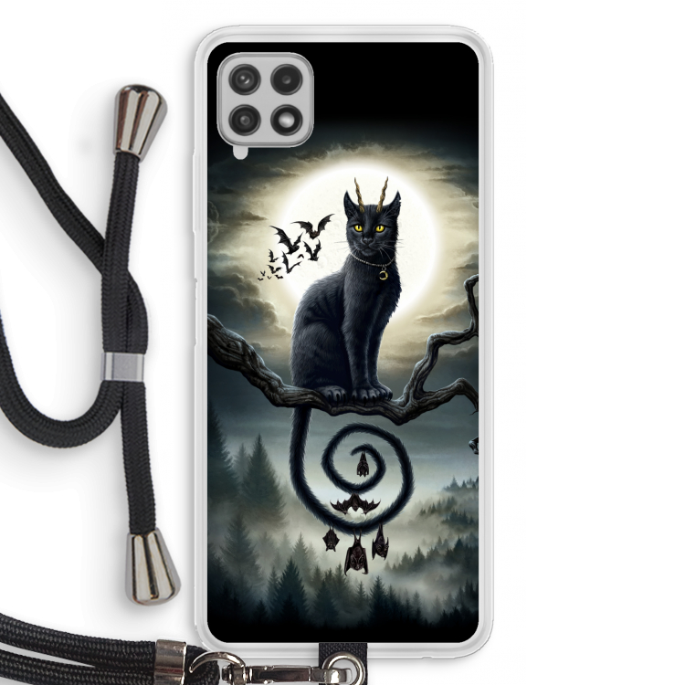 Moonlight Companions: Samsung Galaxy A22 4G Transparant Hoesje met koord