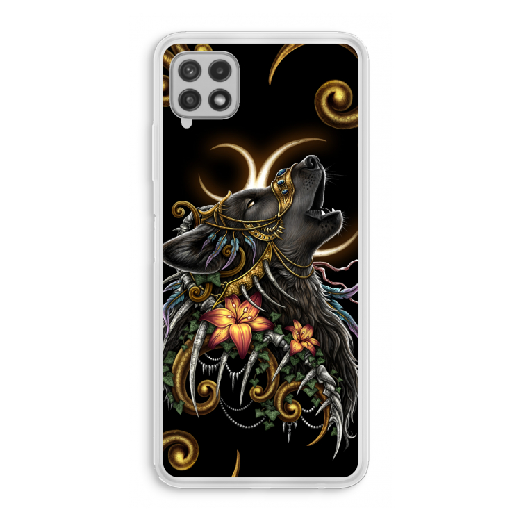 Huilende Wolf: Samsung Galaxy A22 4G Transparant Hoesje