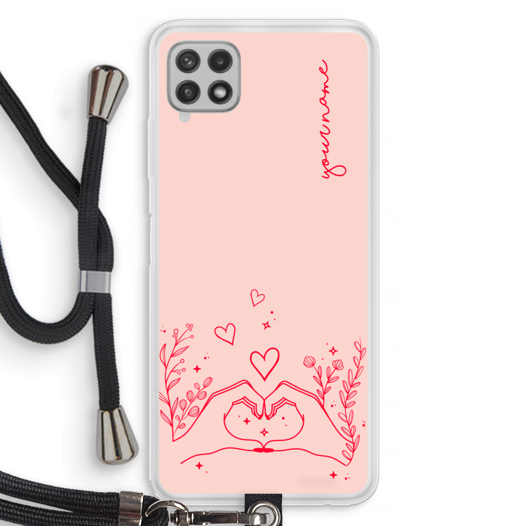 Love is in the air: Samsung Galaxy A22 4G Transparant Hoesje met koord