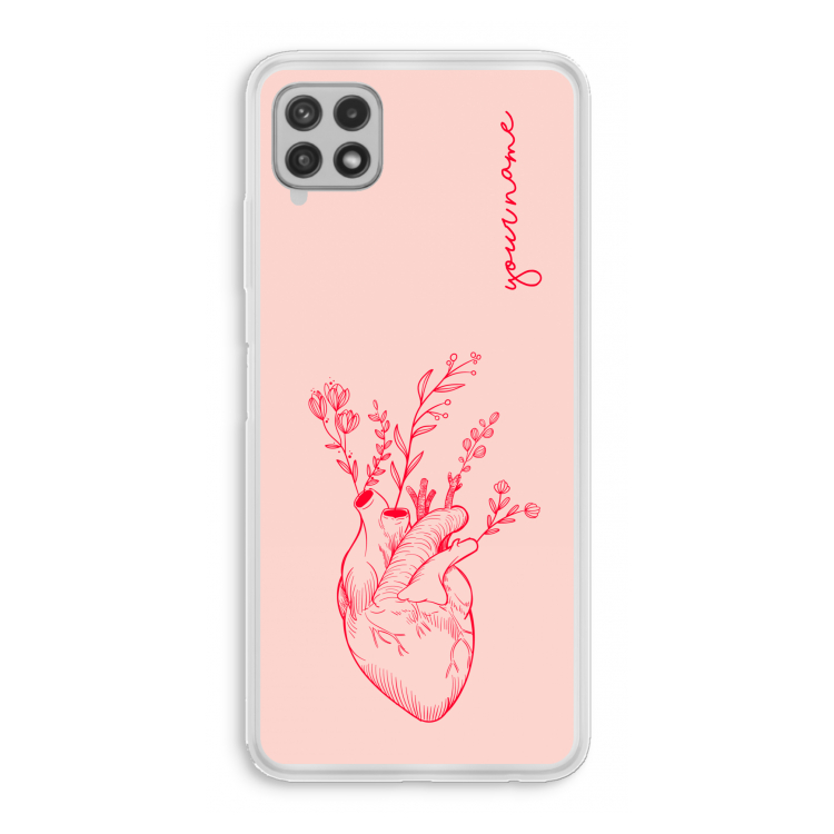 Blooming Heart: Samsung Galaxy A22 4G Transparant Hoesje