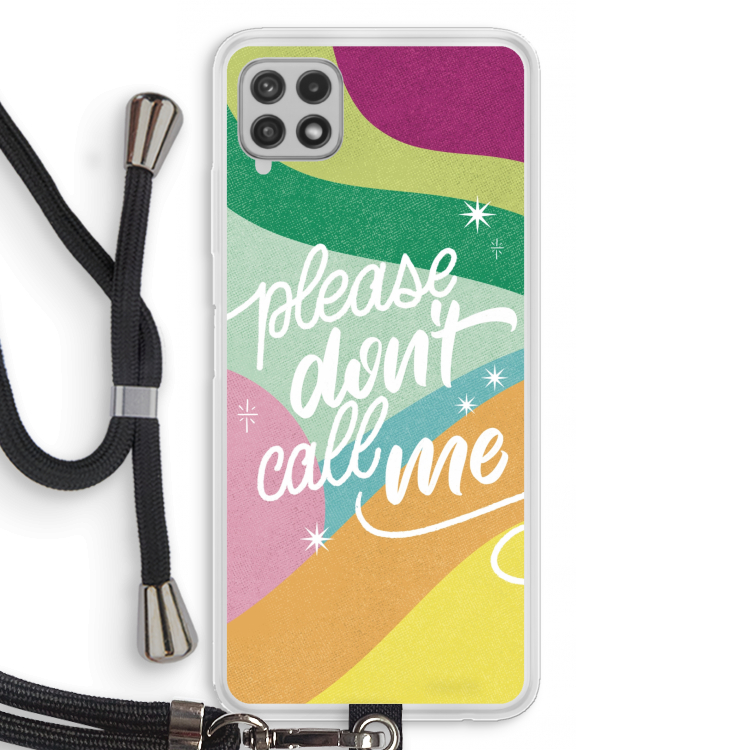 Don't call: Samsung Galaxy A22 4G Transparant Hoesje met koord