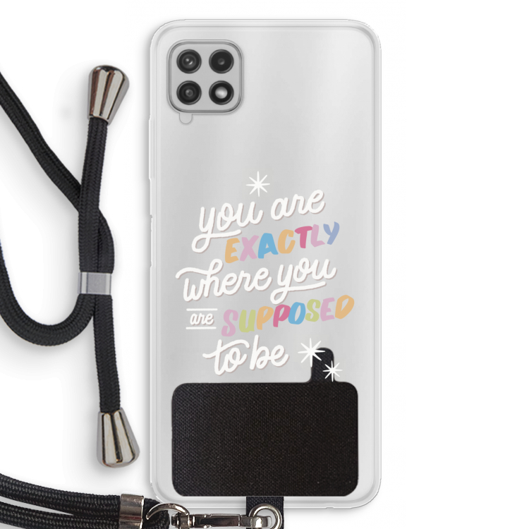 Right Place: Samsung Galaxy A22 4G Transparant Hoesje met koord
