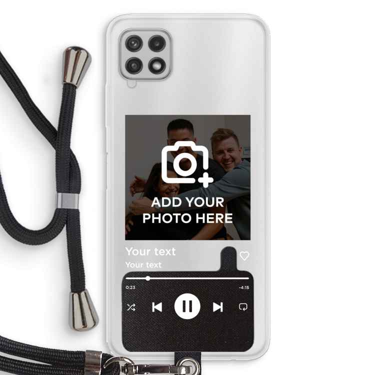 Music Player: Samsung Galaxy A22 4G Transparant Hoesje met koord