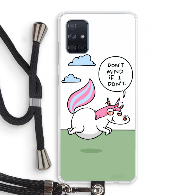 Unicorn: Samsung Galaxy A71 Transparant Hoesje met koord