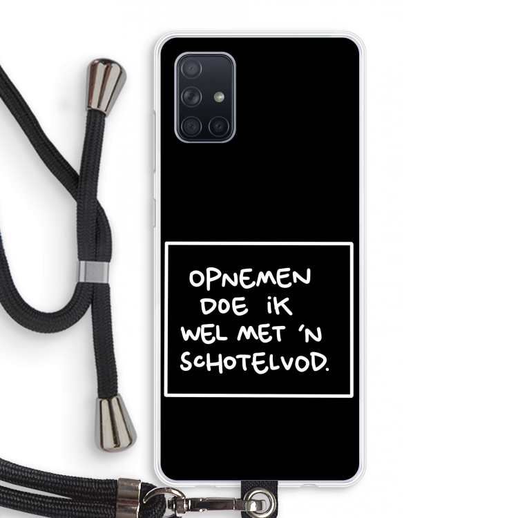 Schotelvod: Samsung Galaxy A71 Transparant Hoesje met koord