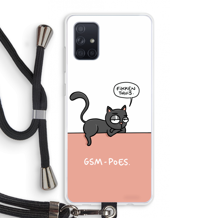 GSM poes: Samsung Galaxy A71 Transparant Hoesje met koord