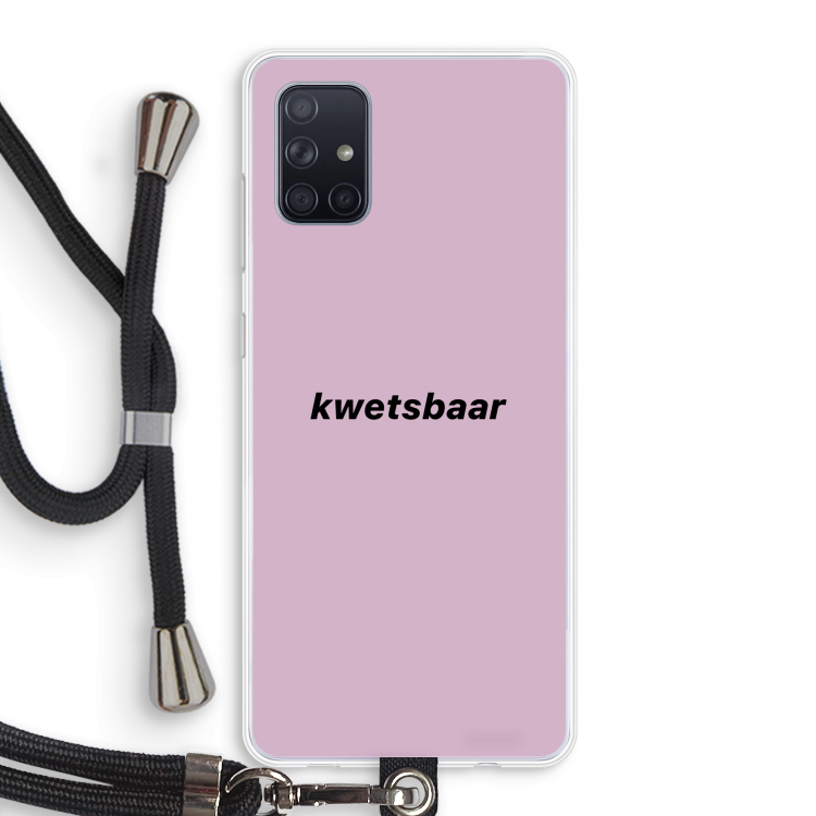 kwetsbaar: Samsung Galaxy A71 Transparant Hoesje met koord
