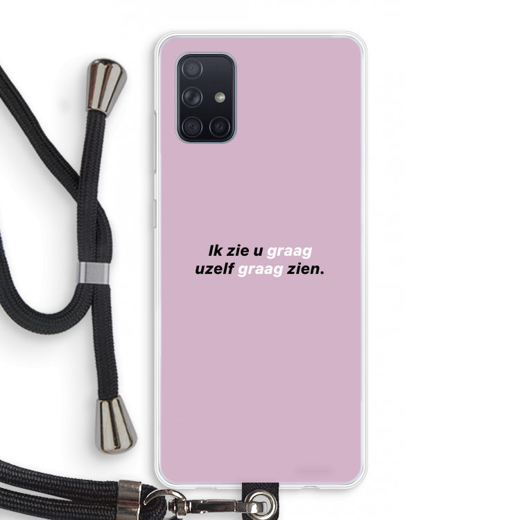 uzelf graag zien: Samsung Galaxy A71 Transparant Hoesje met koord